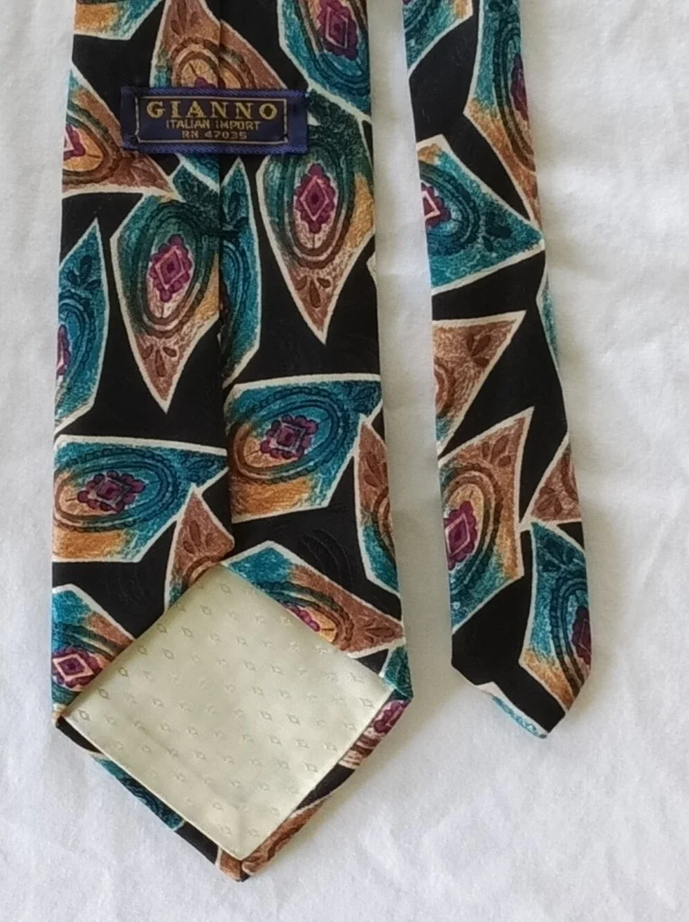 Gianno Teal & Black Paisley Men's Tie